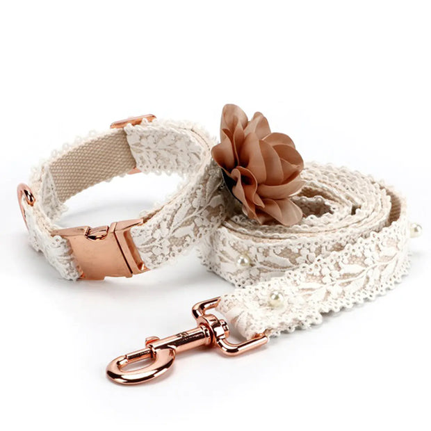 Lace Pet Dog Leash with Chest Strap – Elegant & Comfortable for Small to Medium Pets