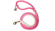 Glow Pups Braided Dog Leash – Pink & White Handmade Rope Leash