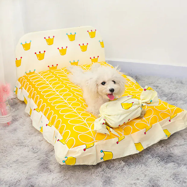 Washable Pet Bed for Small Dogs & Cats – Soft Cotton Comfor